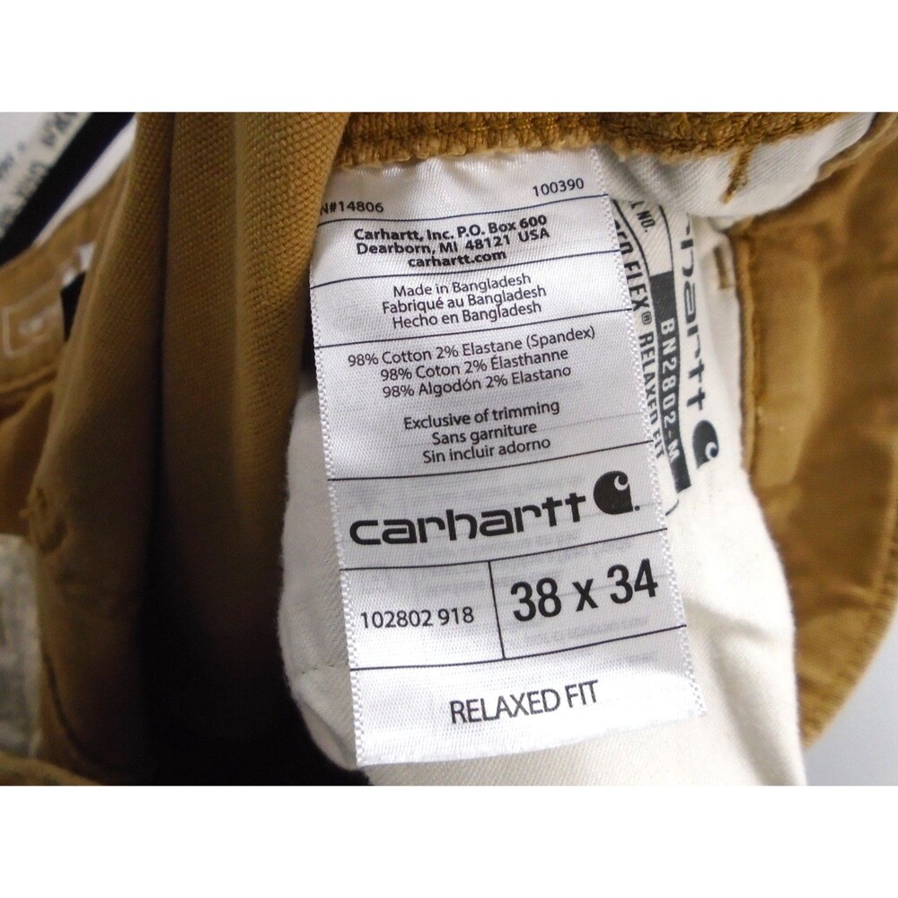 Carhartt Flex Straight Leg Rigby Dungaree Pants Men's Size 38 (38x33) Carpenter - Picture 13 of 13